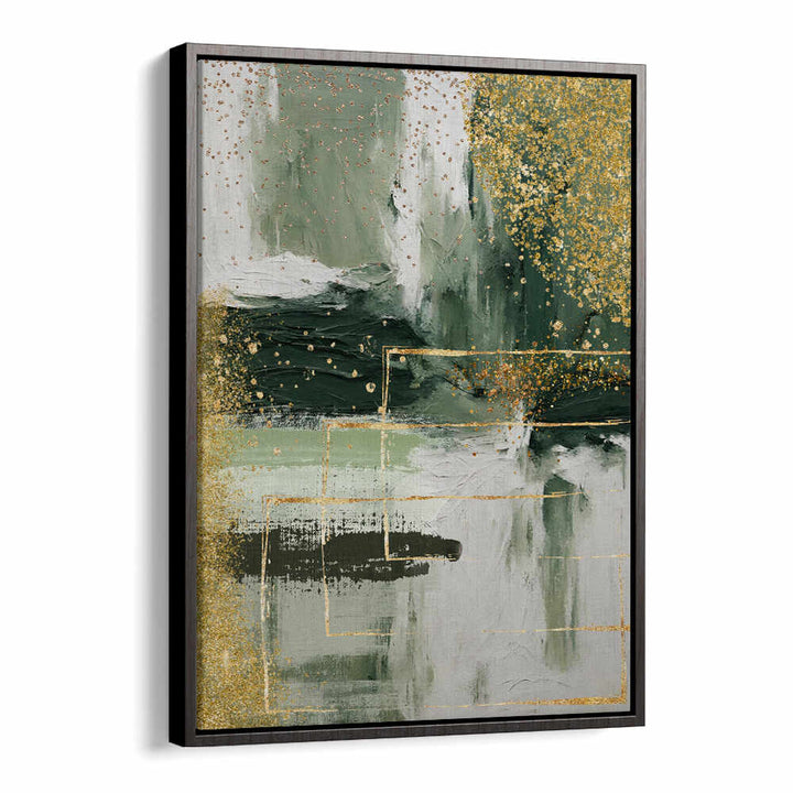 GREEN AND GOLD MOMENT , ABSTRACT PAINTINGS