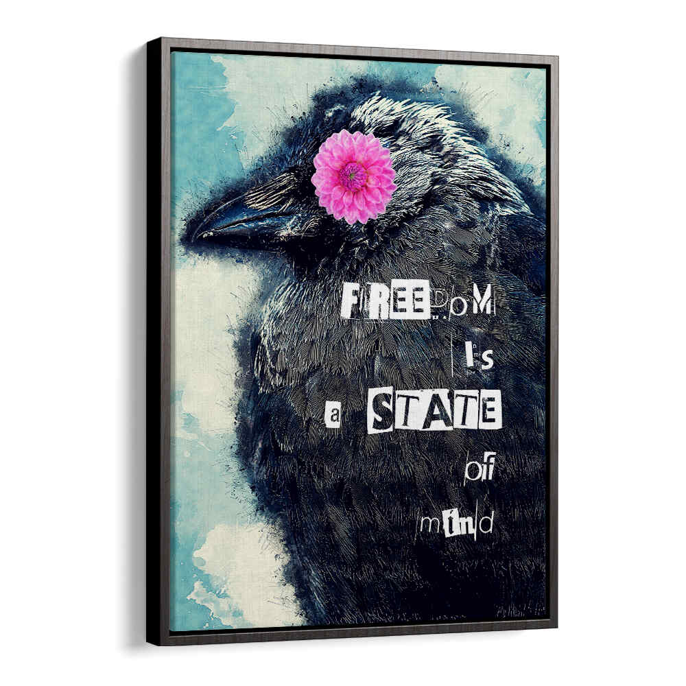 FREEDOM IS A STATE OF MIND COLLAGE ART , QUOTES & TYPOGRAPHY POSTERS