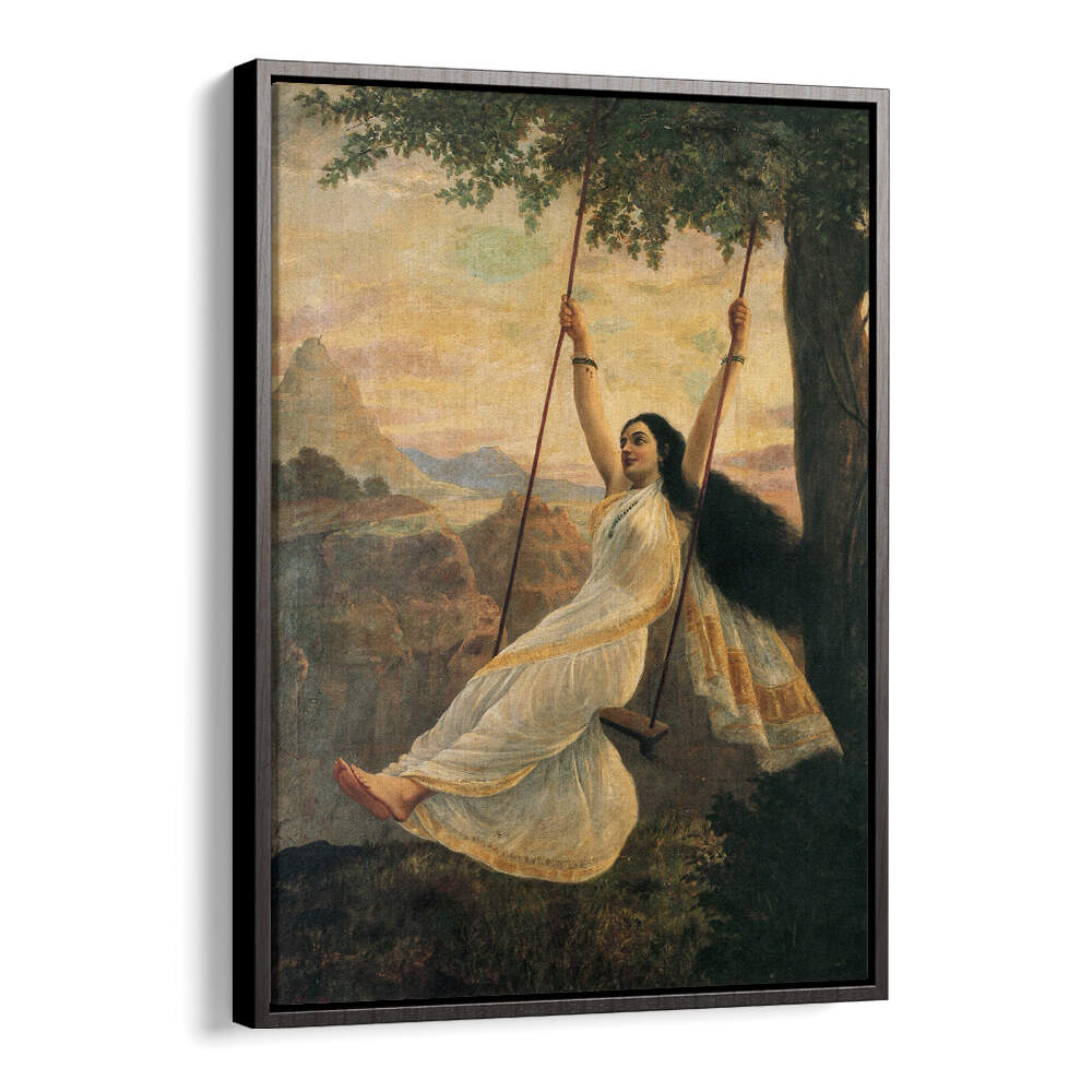 MOHINI ON A SWING , INDIAN ART PAINTINGS