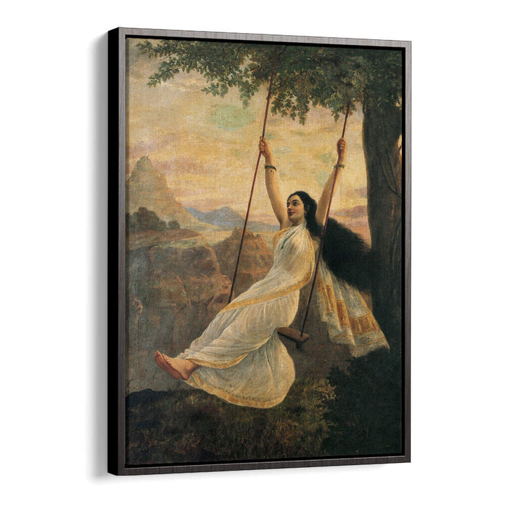 MOHINI ON A SWING , INDIAN ART PAINTINGS
