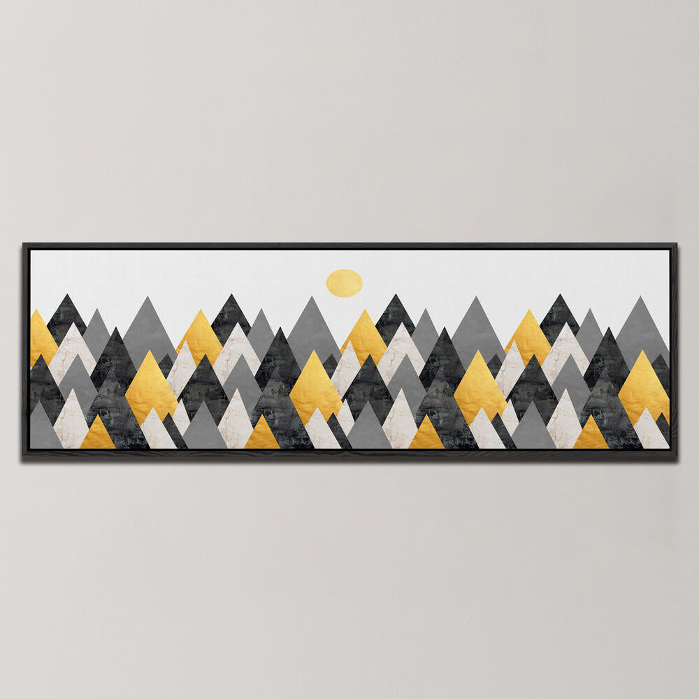 GEOMETRIC MOUNTAIN LANDSCAPE , PANORAMIC ART