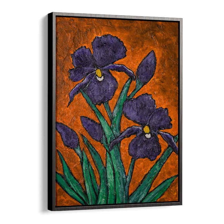Vibrant IRISES III, FLORAL FLOWER PAINTINGS, showcasing bold colors and expressive brushwork for stunning decor.
