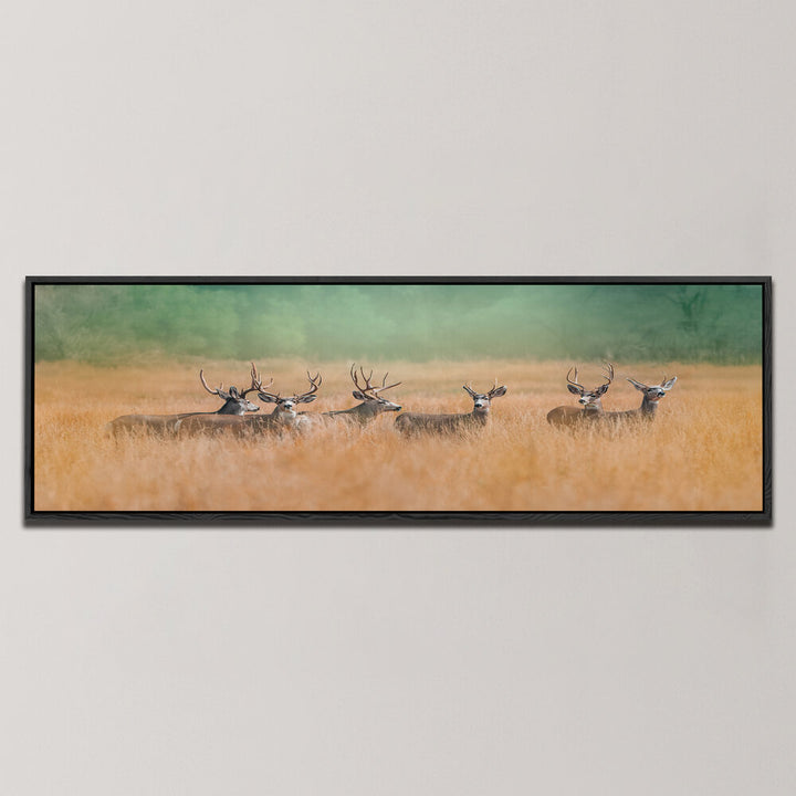 DEER BY THE GOLDEN FIELD , PANORAMIC ART