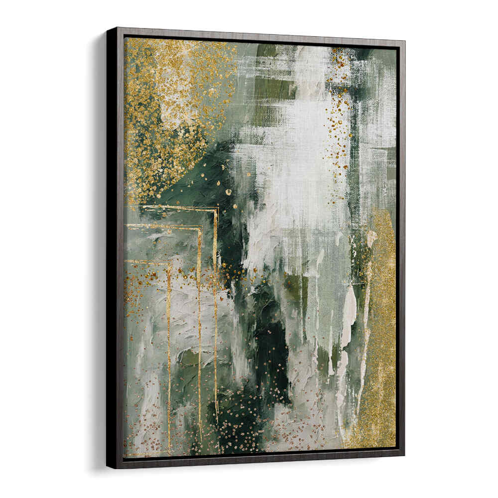GREEN AND GOLD MOMENT II , ABSTRACT PAINTINGS