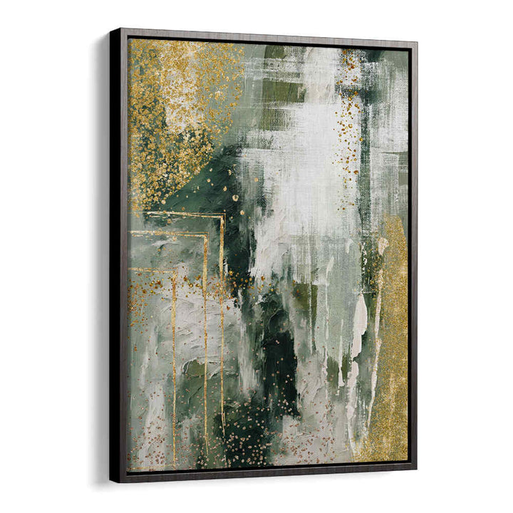 GREEN AND GOLD MOMENT II , ABSTRACT PAINTINGS