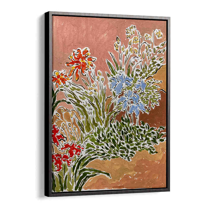 GARDEN CORNER , FLORAL FLOWER PAINTINGS