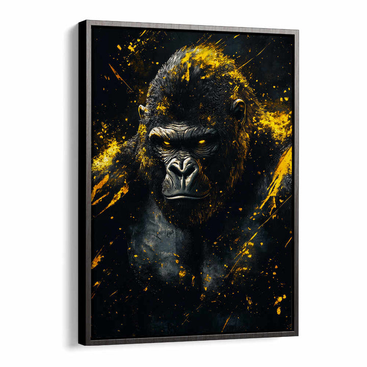 GOLD AND BLACK GORILLA , WILD LIFE & ANIMAL PAINTINGS