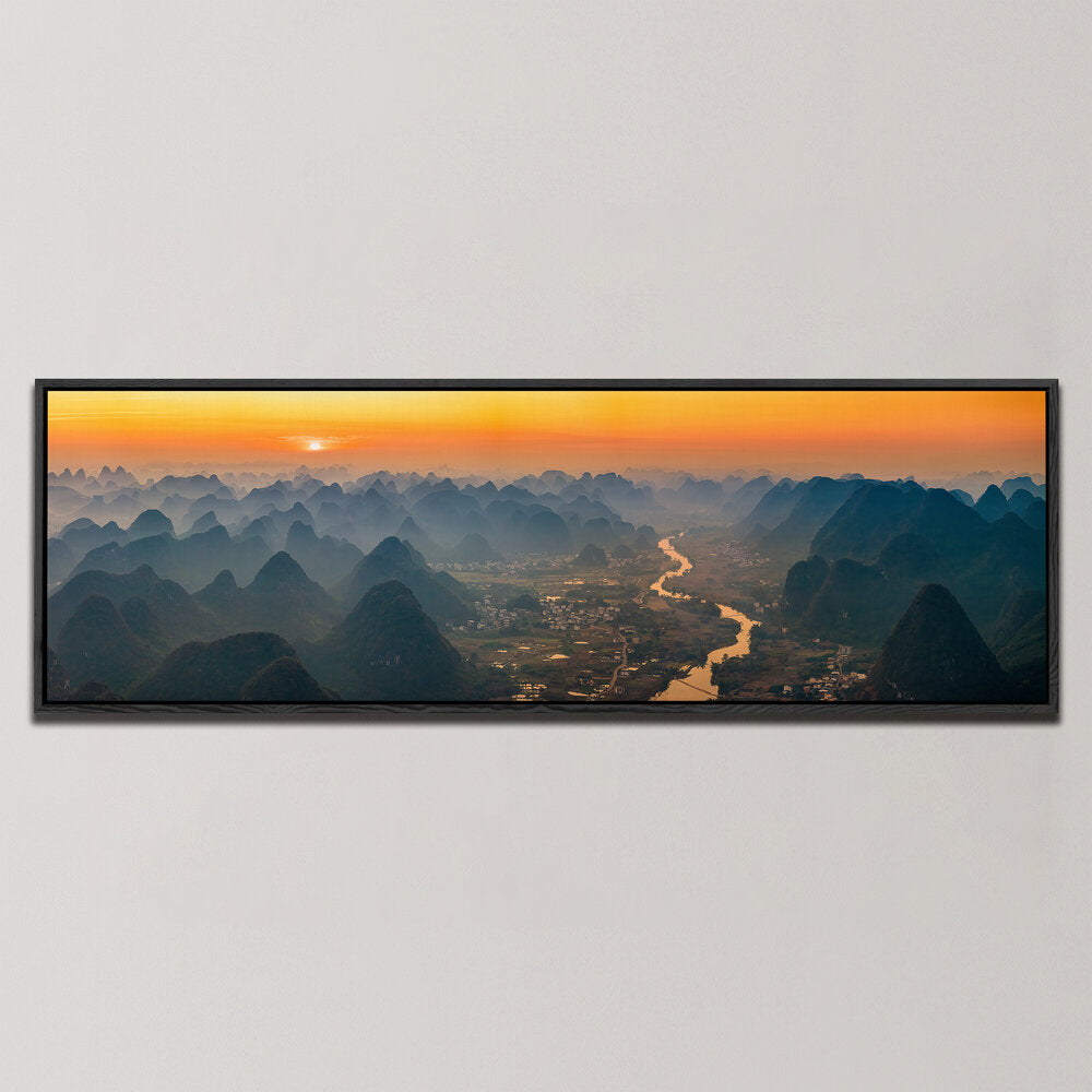 SUNRISE AT YANGSHUO , PANORAMIC ART