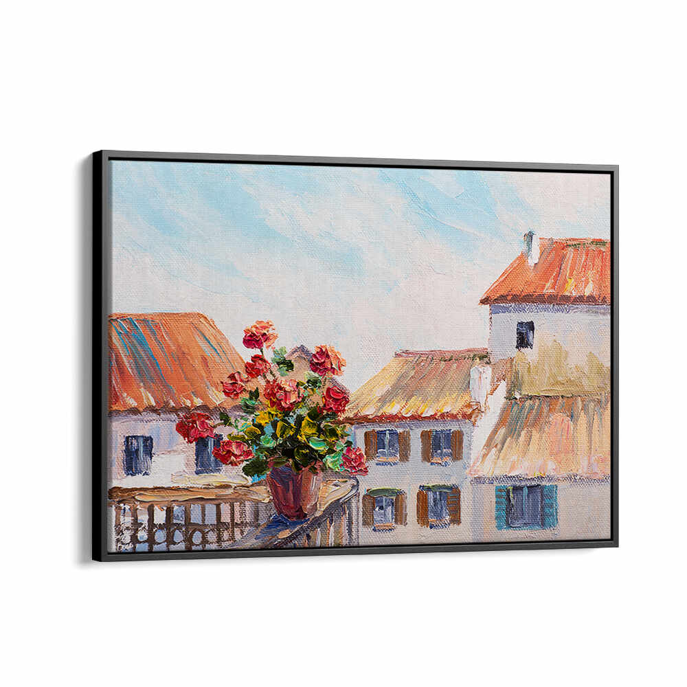 FLORAL TERRACE , VINTAGE EUROPEAN PAINTINGS