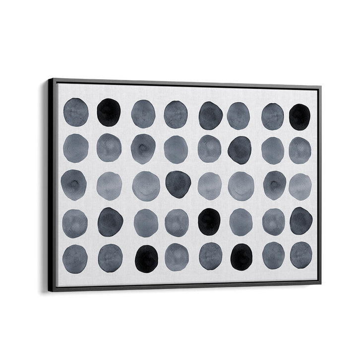 Elegant Stepping Stones Abstract Paintings featuring a captivating pattern of dark and light circles, perfect for home decor.