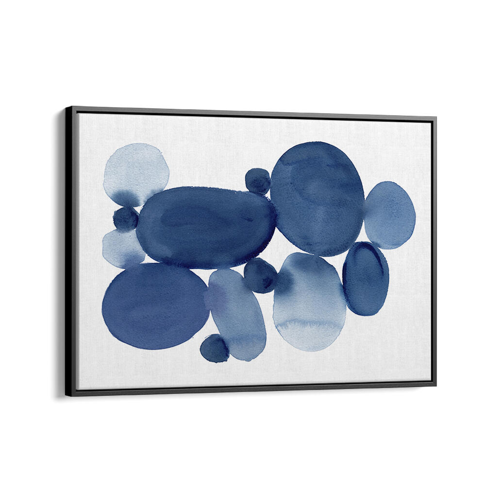 Stylish BLUE WATERCOLOR STONES I, ABSTRACT PAINTINGS, showcasing fluid shapes and serene hues for a vibrant space.