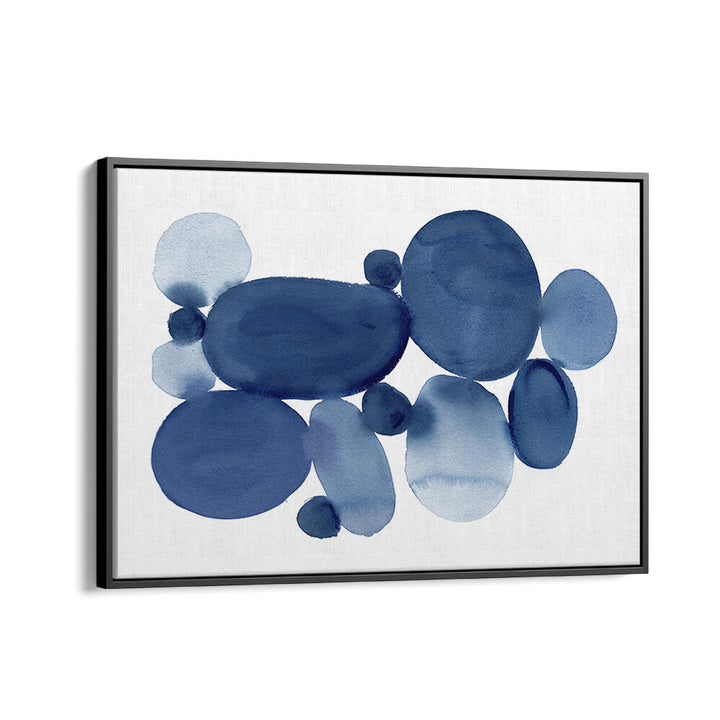 Stylish BLUE WATERCOLOR STONES I, ABSTRACT PAINTINGS, showcasing fluid shapes and serene hues for a vibrant space.