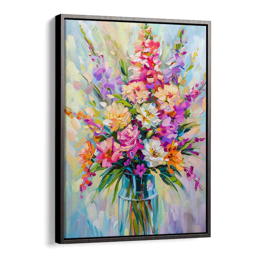 EVERGREEN GREEN PAINTERLY FLORALS I ,FLORAL FLOWER PAINTINGS