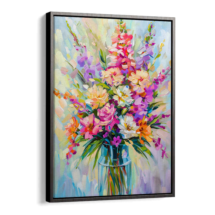 EVERGREEN GREEN PAINTERLY FLORALS I ,FLORAL FLOWER PAINTINGS