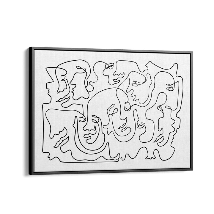 FACES IN FLOW , LINE ART PAINTINGS