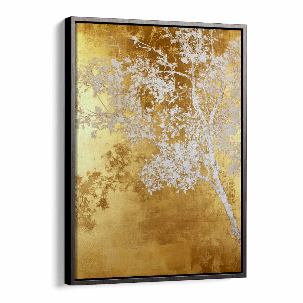 WHITE AND GOLD NATURE LANDSCAPE V , FLORAL FLOWER PAINTINGS
