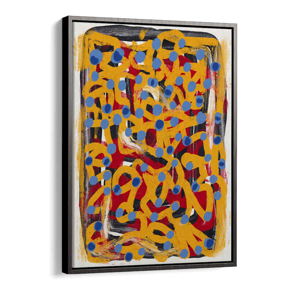 YELLOW DOTTED BLUE, ABSTRACT PAINTINGS
