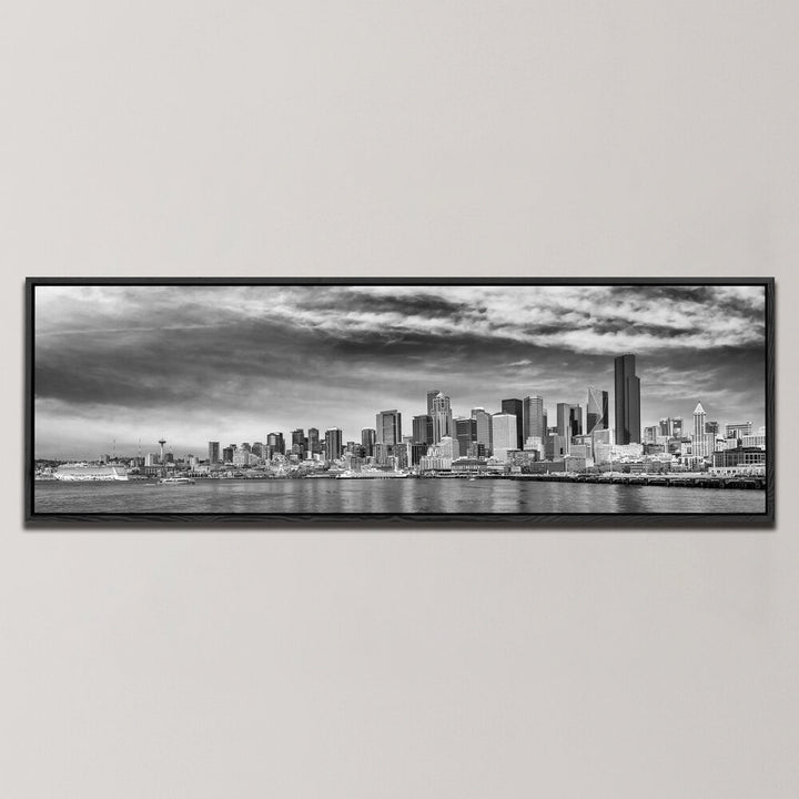 AMAZING PANORAMA OF THE WATERFRONT IN SEATTLE , PANORAMIC ART