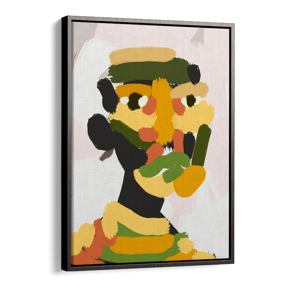 YELLOW GREEN TRIBAL PORTRAIT , PORTRAITS & FIGURATIVE ILLUSTRATIONS