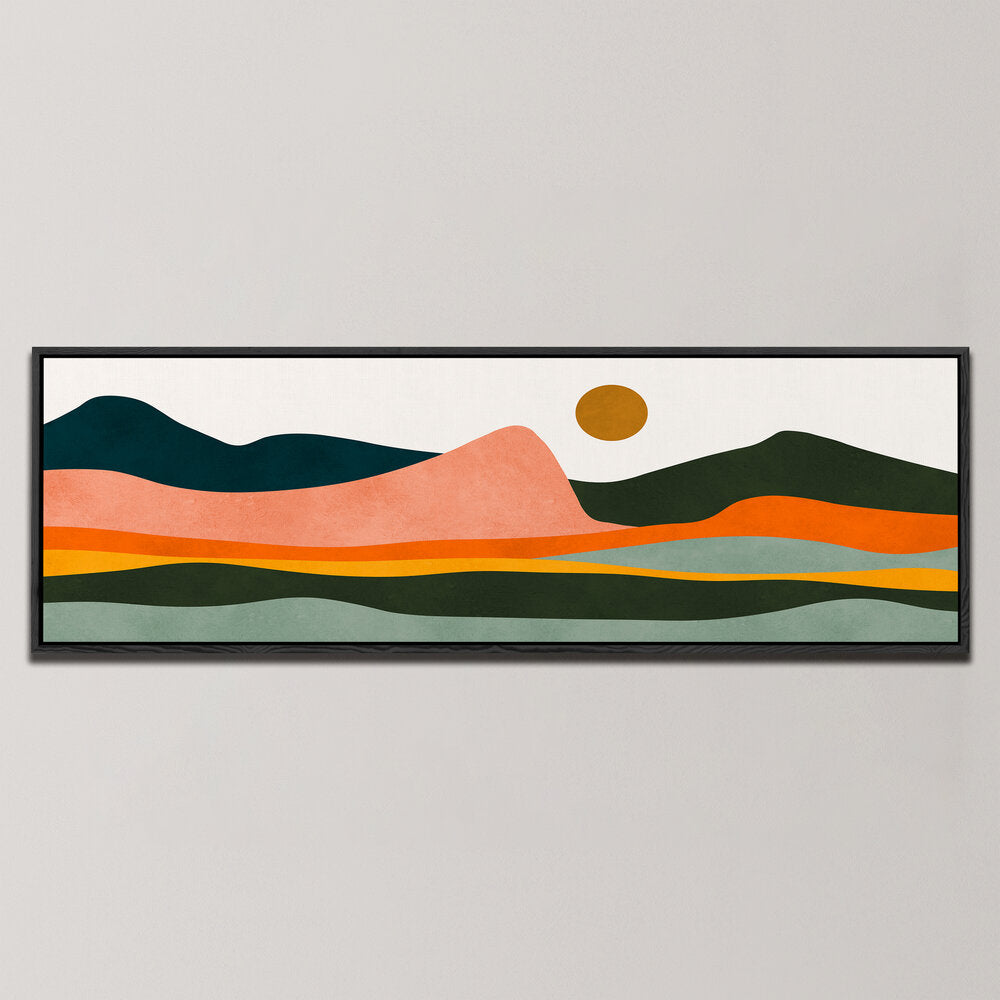 GEOMETRIC SHAPES AND EARTHY TONES , PANORAMIC ART