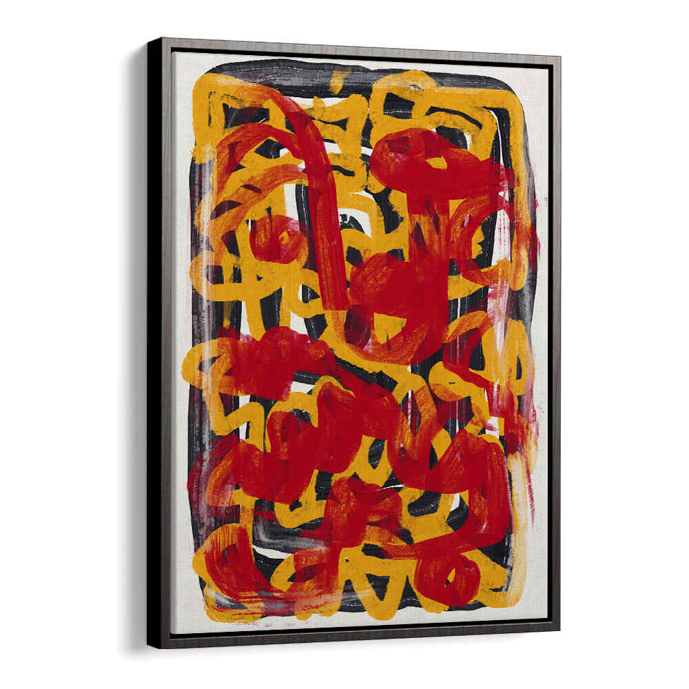 YELLOW DOTTED RED , ABSTRACT PAINTINGS