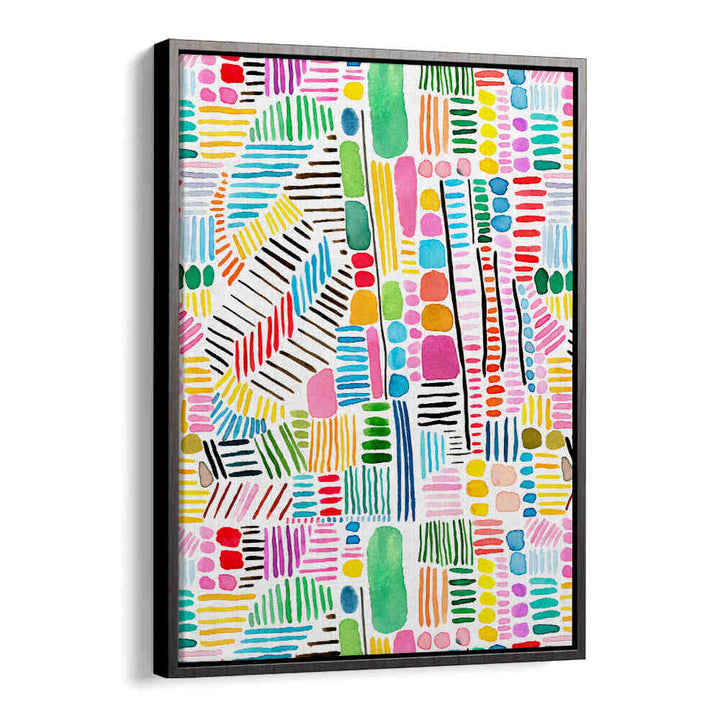 RAINBOW STITCHES WHITE BG , PATTERN ART PRINTS