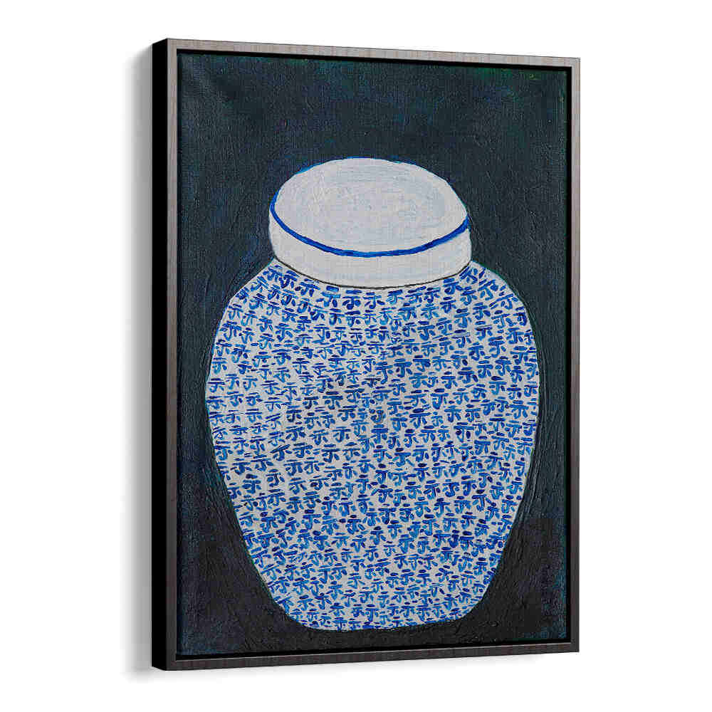 Stylish GINGER JAR KITCHEN POSTERS featuring a blue and white patterned jar, perfect for enhancing kitchen decor.