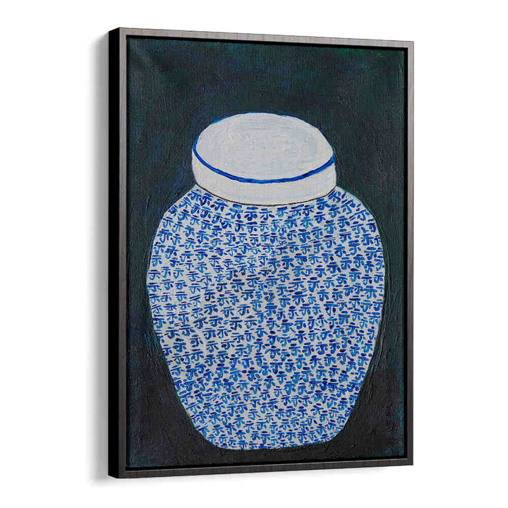 Stylish GINGER JAR KITCHEN POSTERS featuring a blue and white patterned jar, perfect for enhancing kitchen decor.