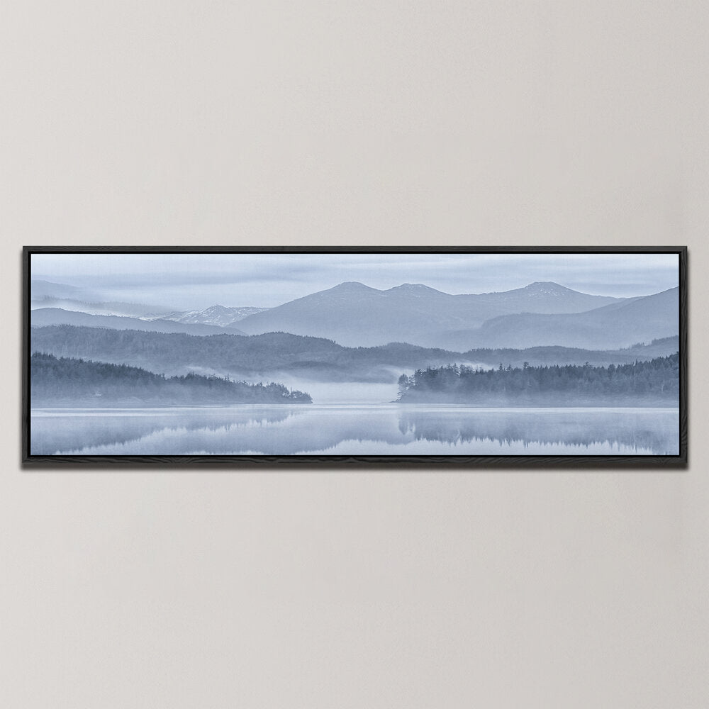 MOUNTAIN TREES AND REFLECTION , PANORAMIC ART