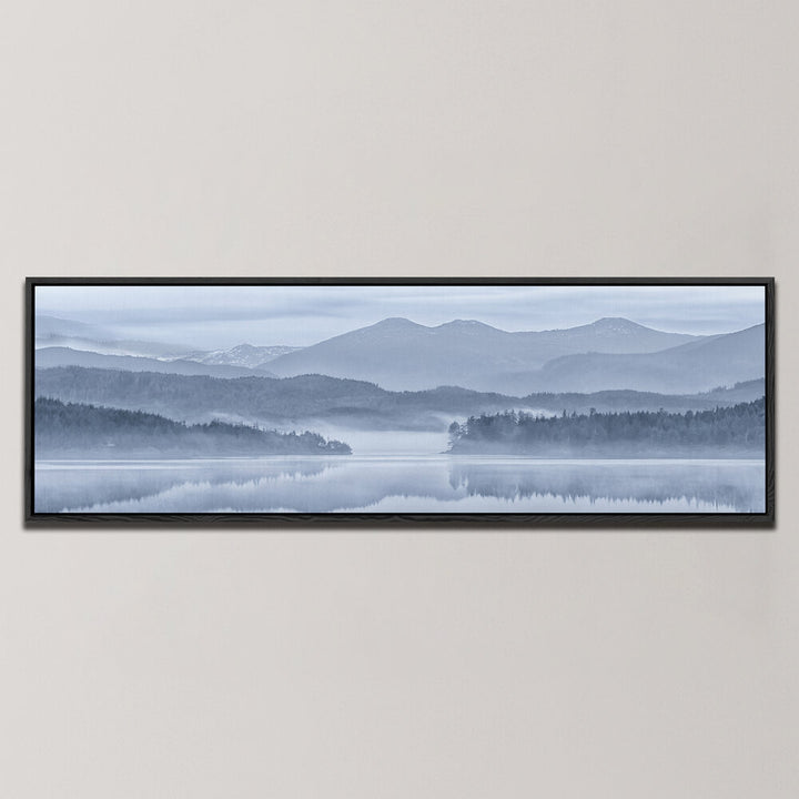 MOUNTAIN TREES AND REFLECTION , PANORAMIC ART