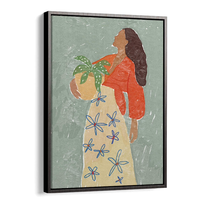 GIRL IN FLORAL SKIRT , PORTRAITS & FIGURATIVE ILLUSTRATIONS