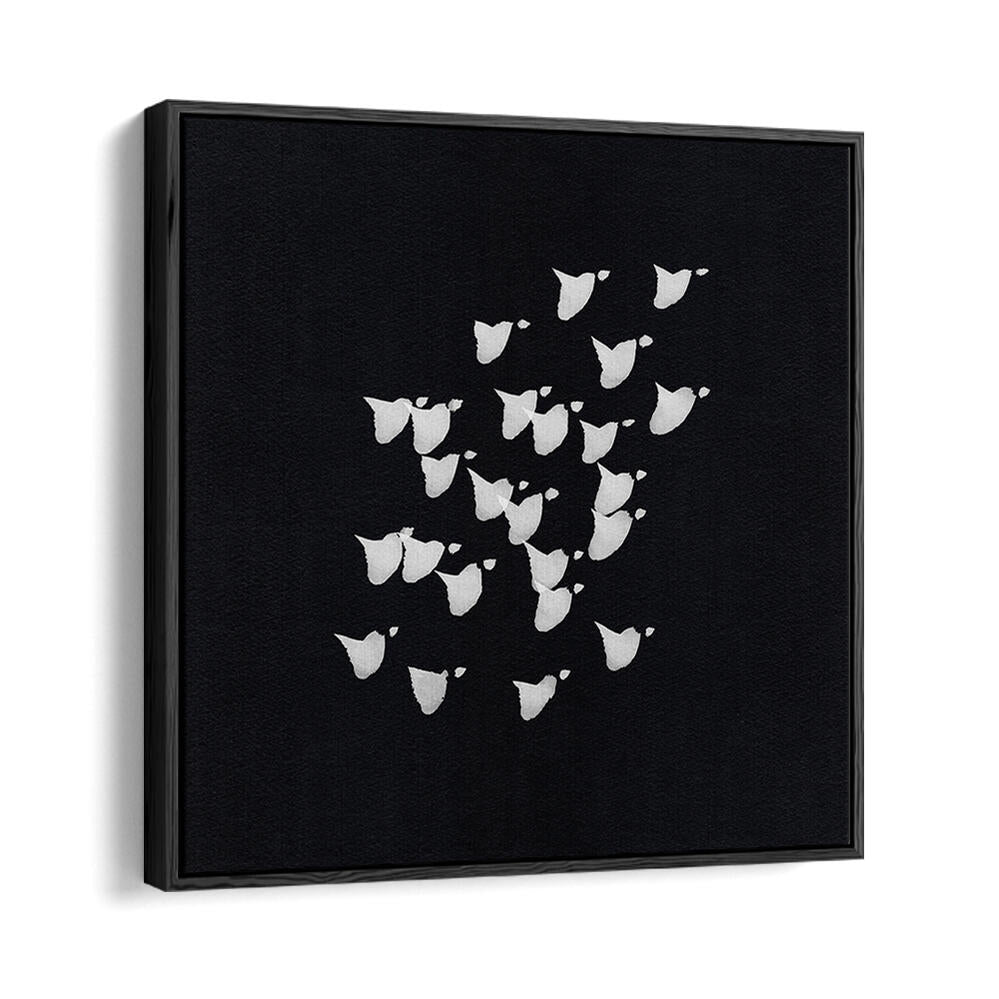 Elevate your decor with BIRDS IN FLIGHT UPWARDS BW, ABSTRACT PAINTINGS, showcasing ethereal beauty and modern artistry.