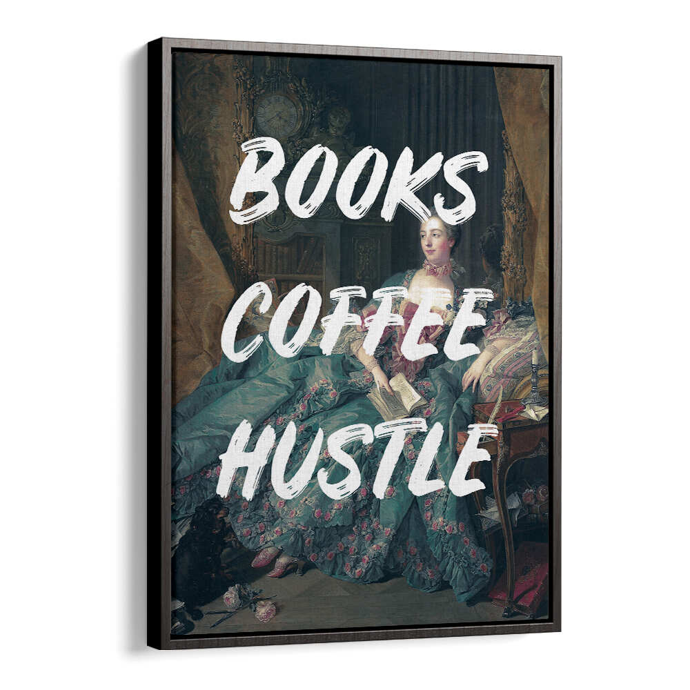 BOOKS COFFEE WHITE , ALTERED ART PRINTS