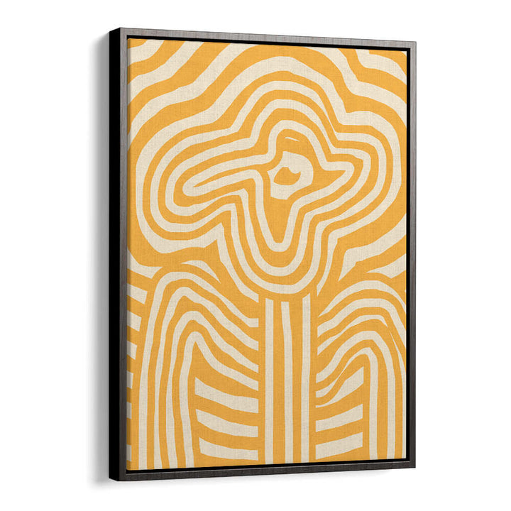 YELLOW STRIPED FLOWER , FLORAL FLOWER PAINTINGS