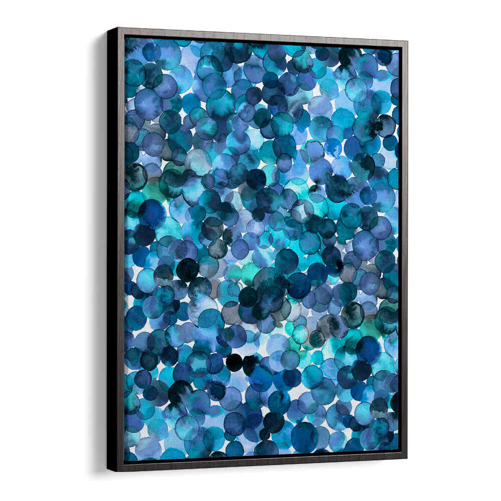 OVERLAPPED WATERCOLOR DOTS BLUE , ABSTRACT PAINTINGS