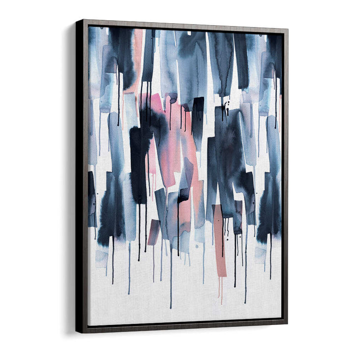 WATERY STRIPES NAVY PINK , ABSTRACT PAINTINGS