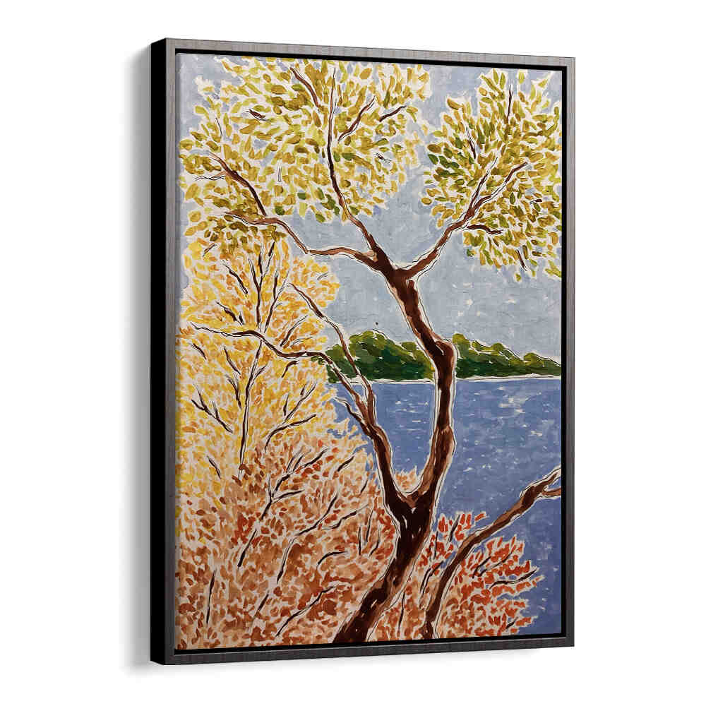 AUTUMN BY THE LAKE , FLORAL FLOWER PAINTINGS