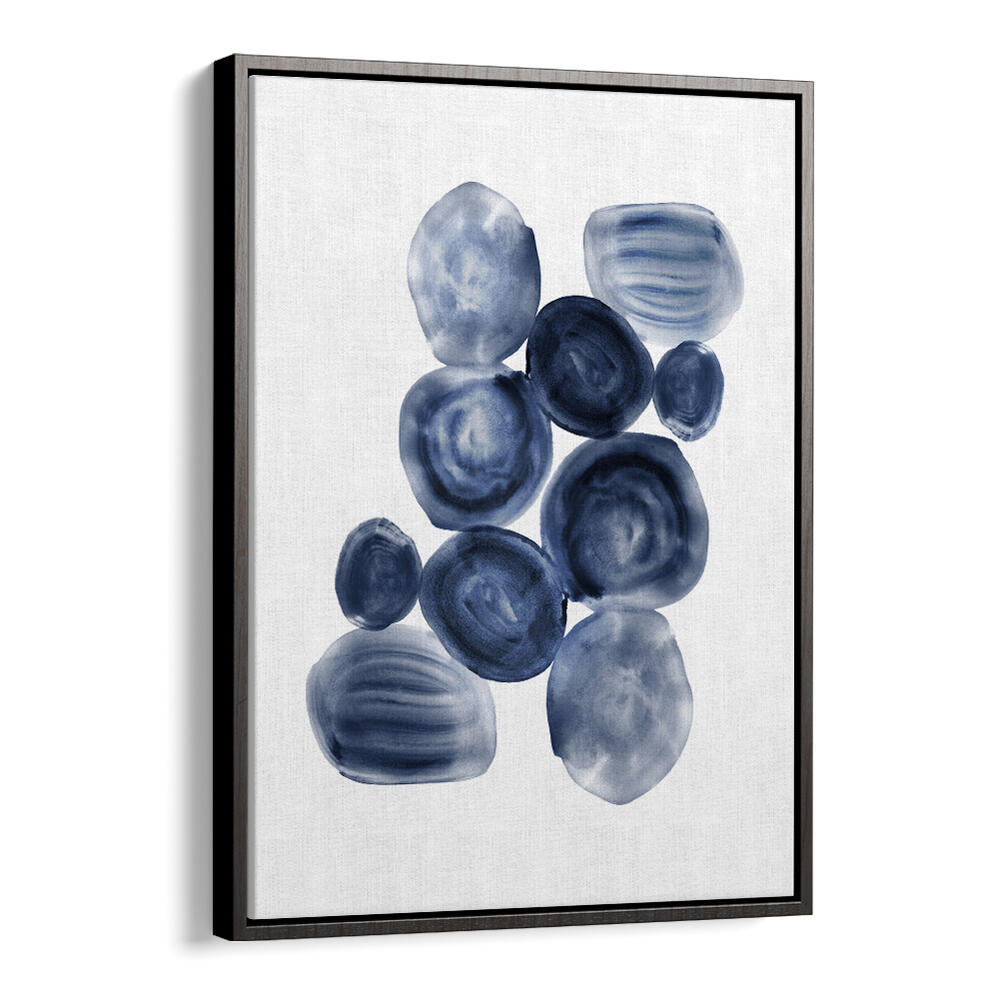 Stunning INDIGOPOOLS Abstract Paintings feature captivating blue shapes, perfect for transforming your living space.