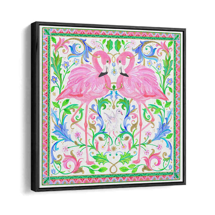 TWO PINK FLAMINGOS , ANIMAL PAINTINGS
