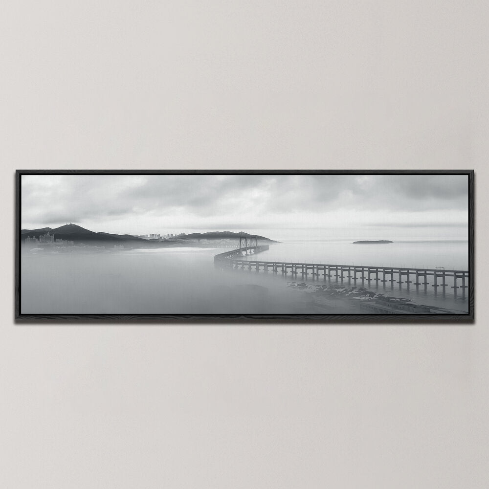 MISTY DAWN OVER XINGHAI BAY IN DALIAN , PANORAMIC ART