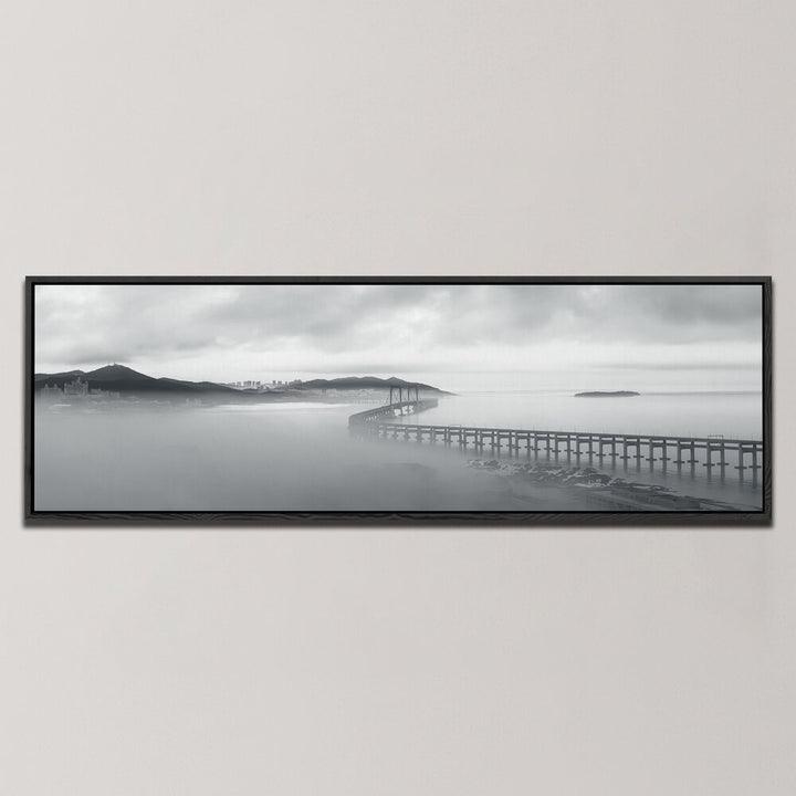 MISTY DAWN OVER XINGHAI BAY IN DALIAN , PANORAMIC ART