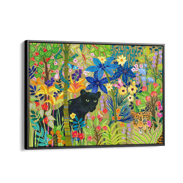 BLACK PANTHER AND A JAGUAR , ANIMAL PAINTINGS