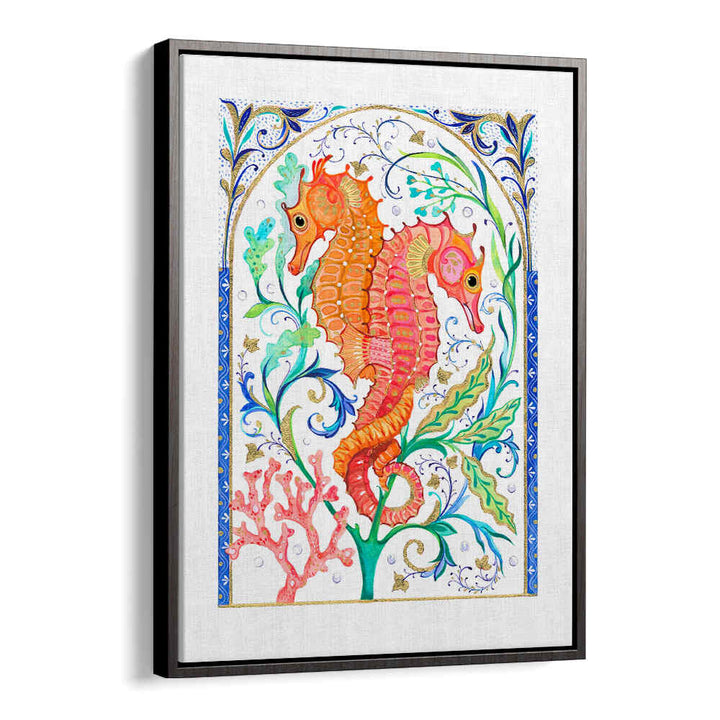 TWO VIBRANT SEAHORSES , BEACH PAINTINGS
