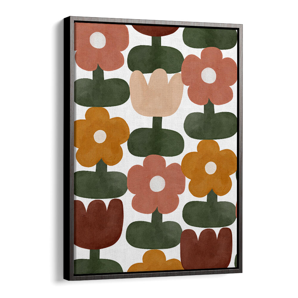 RETRO FLORAL GRID , KIDS ROOM PAINTINGS