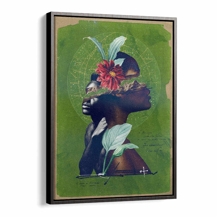 Surreal art print "THE ROOTS" features a unique blend of nature and human forms, perfect for modern decor.