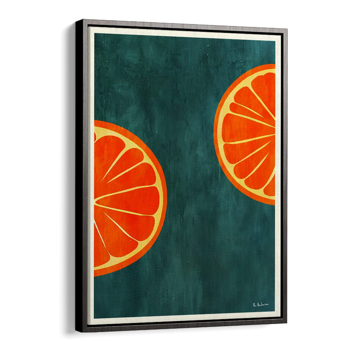 Brighten your space with YOU AND ME, KITCHEN POSTERS featuring vibrant orange slices on a deep green background.