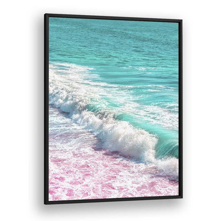 surreal painting - WAVES CRASHING IN PINK AND BLUE by Asianmonk