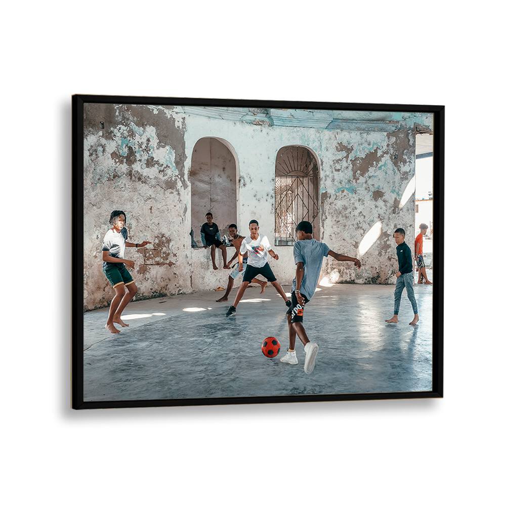 ABSTRACT painting - PLAYING SOCCER I by Asianmonk