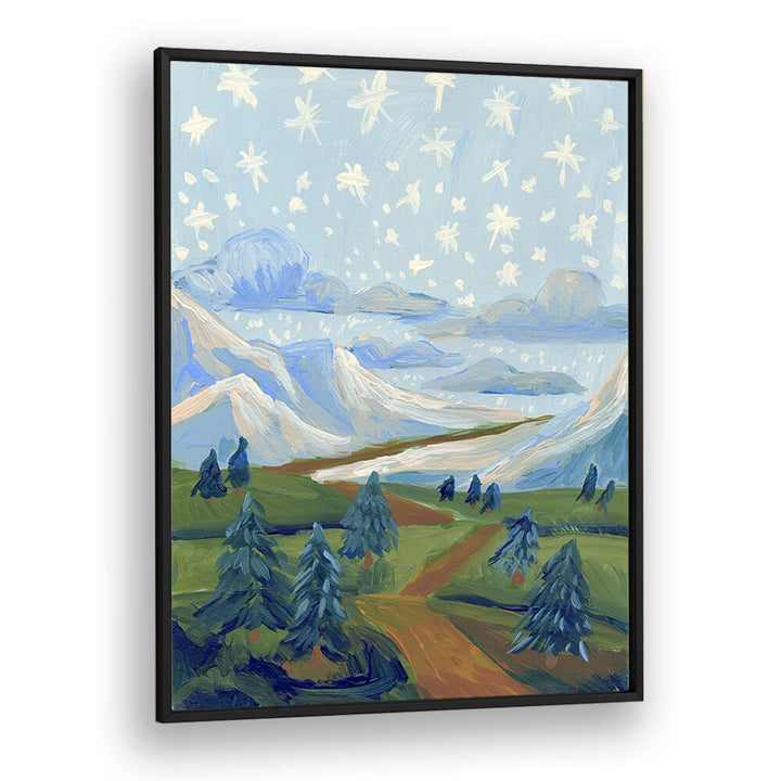 Eleanor Baker painting - WINTER MOUNTAIN LANDSCAPE by Asianmonk