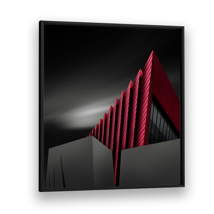 surreal painting - RED STRIPES BUILDING BY XIBIAO HUANG by Asianmonk